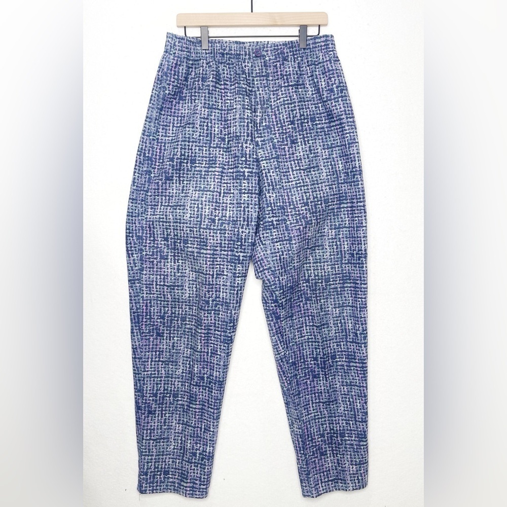 Vintage PCH 80s Abstract Print 100% Cotton Pants Size 34 Made USA Baggy Preppy